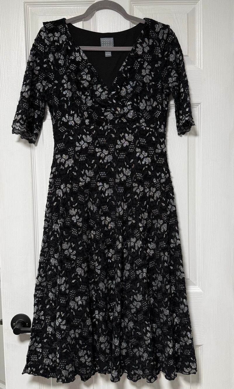 Rabbit Rabbit Rabbit Women's Floral Lace V-Neck Dress Size 6